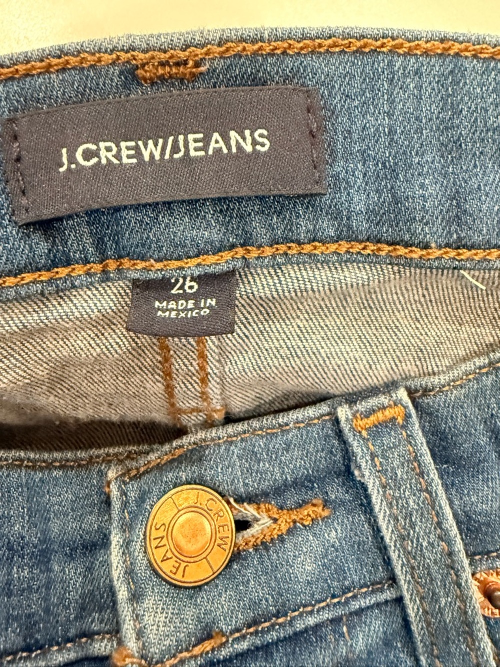 J.Crew Billie Demi Boot Crop Jeans Size 26 Medium Wash Raw Hem Stretch - Picture 3 of 9